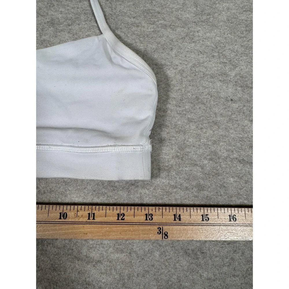 Lululemon Sports Bra Womens 8 White Racerback Stretch Yoga Athletic Gym Running
